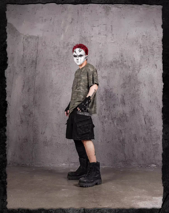 UNDERWATER Handmade Cut Distressed Camouflage Tee | Face 3 Face