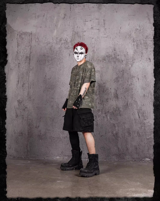 UNDERWATER Handmade Cut Distressed Camouflage Tee | Face 3 Face