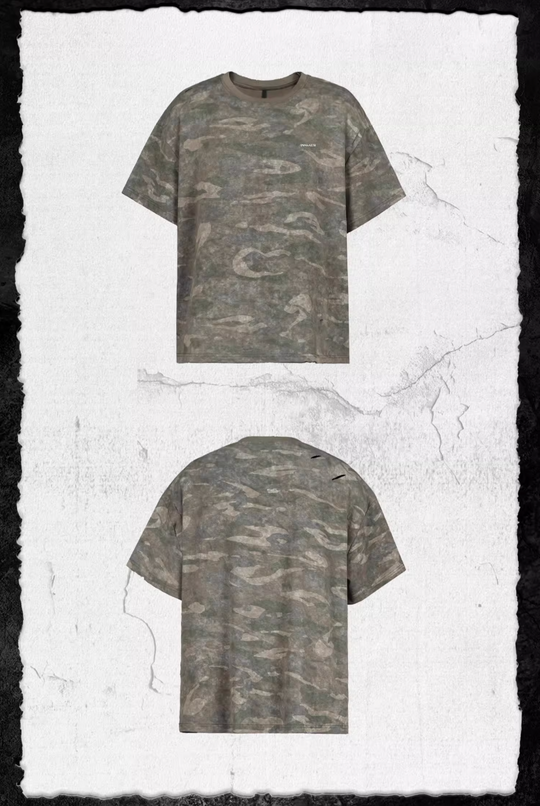 UNDERWATER Handmade Cut Distressed Camouflage Tee | Face 3 Face