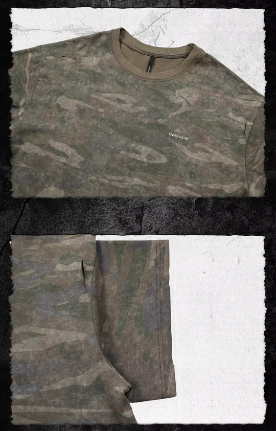 UNDERWATER Handmade Cut Distressed Camouflage Tee | Face 3 Face