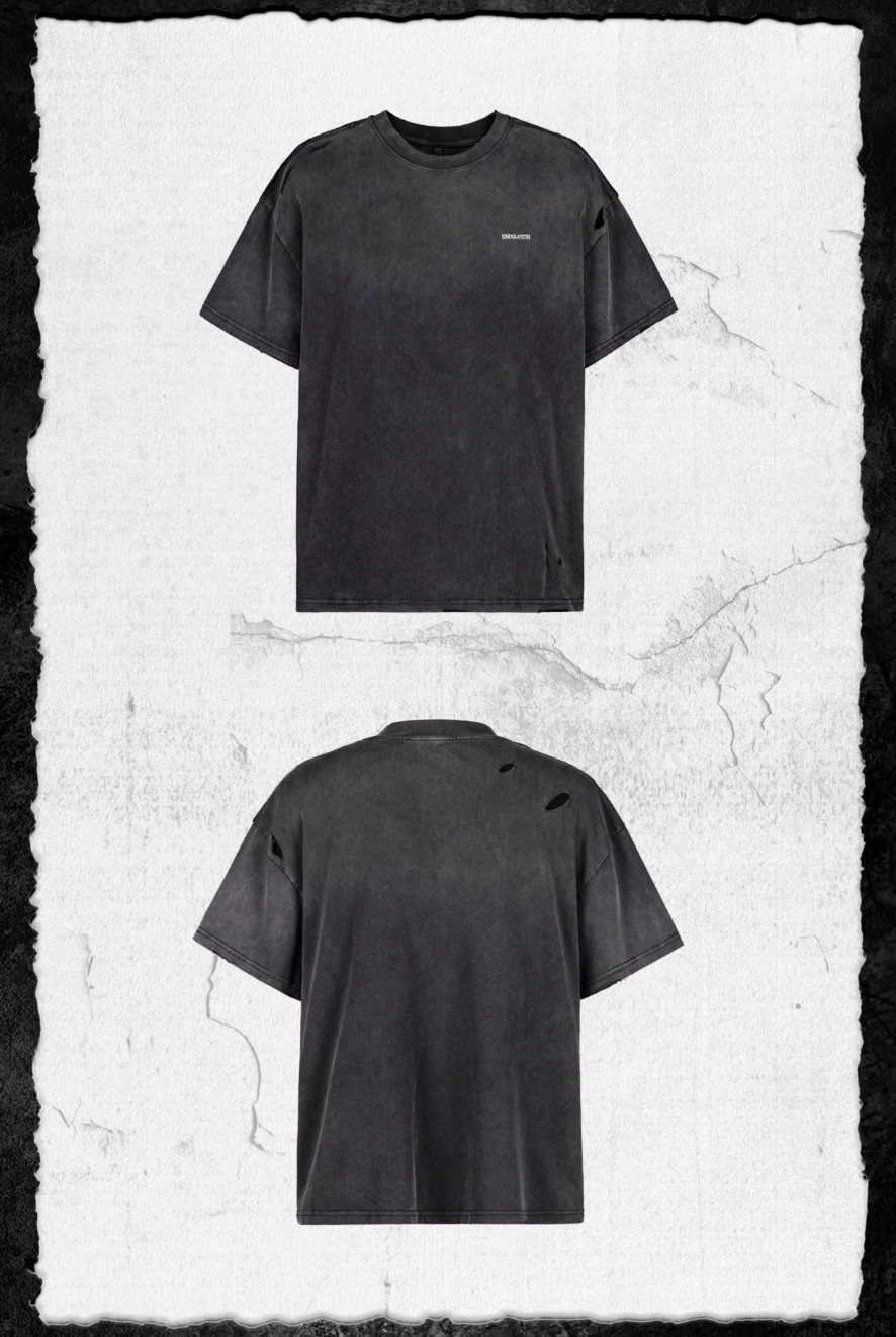 UNDERWATER Handmade Cut Distressed Dust Black Tee | Face 3 Face