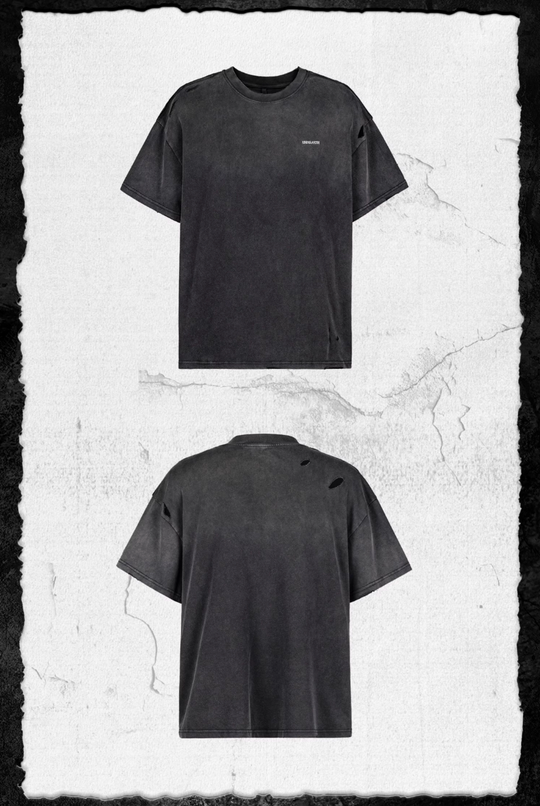 UNDERWATER Handmade Cut Distressed Dust Black Tee | Face 3 Face
