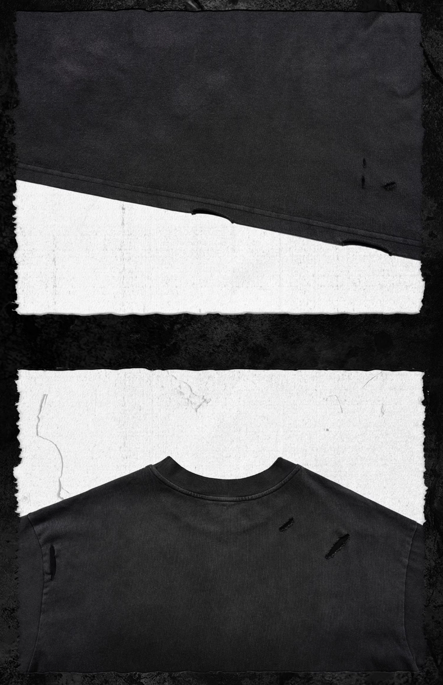 UNDERWATER Handmade Cut Distressed Dust Black Tee | Face 3 Face