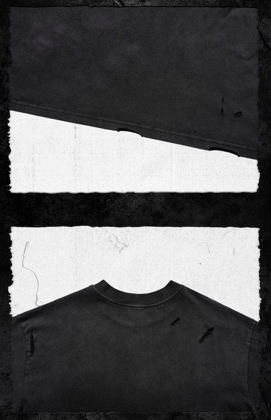 UNDERWATER Handmade Cut Distressed Dust Black Tee | Face 3 Face