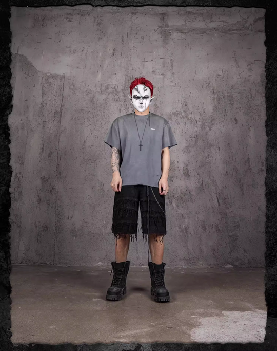 UNDERWATER Handmade Cut Distressed Dust Blue Tee | Face 3 Face