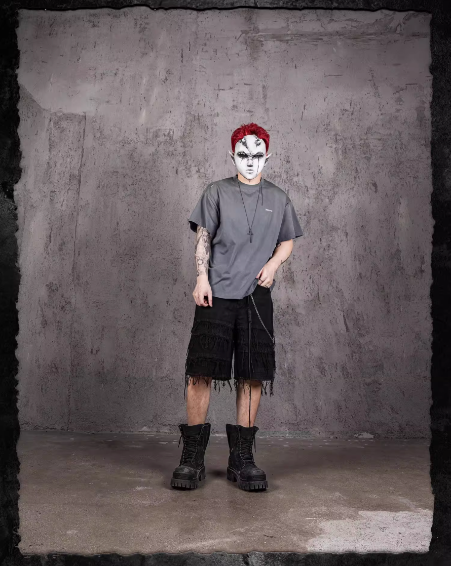 UNDERWATER Handmade Cut Distressed Dust Blue Tee | Face 3 Face