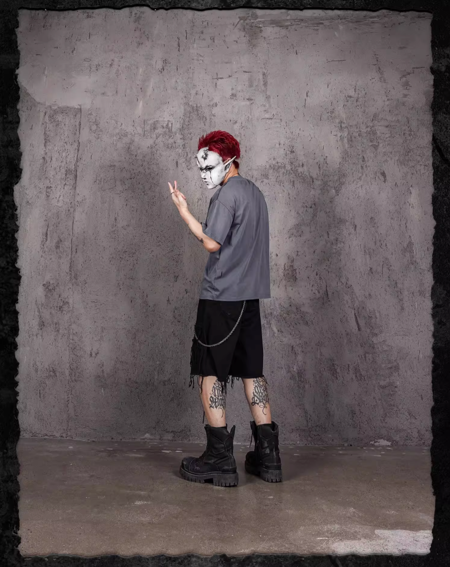 UNDERWATER Handmade Cut Distressed Dust Blue Tee | Face 3 Face