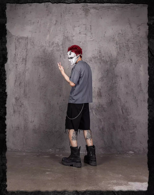 UNDERWATER Handmade Cut Distressed Dust Blue Tee | Face 3 Face