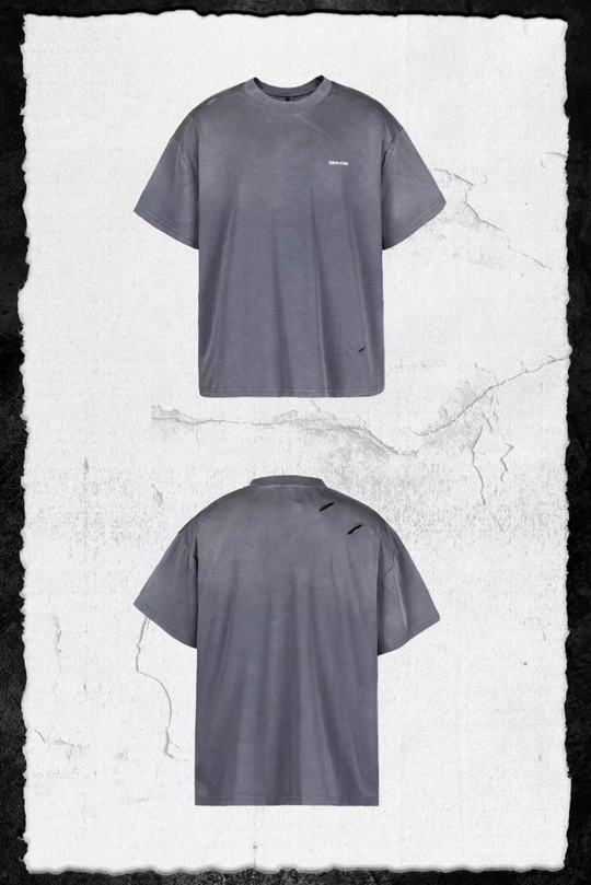 UNDERWATER Handmade Cut Distressed Dust Blue Tee | Face 3 Face