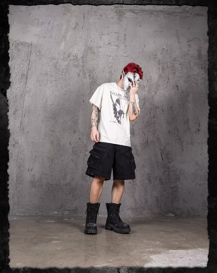 UNDERWATER Fallen Angel Print Distressed Tee | Face 3 Face