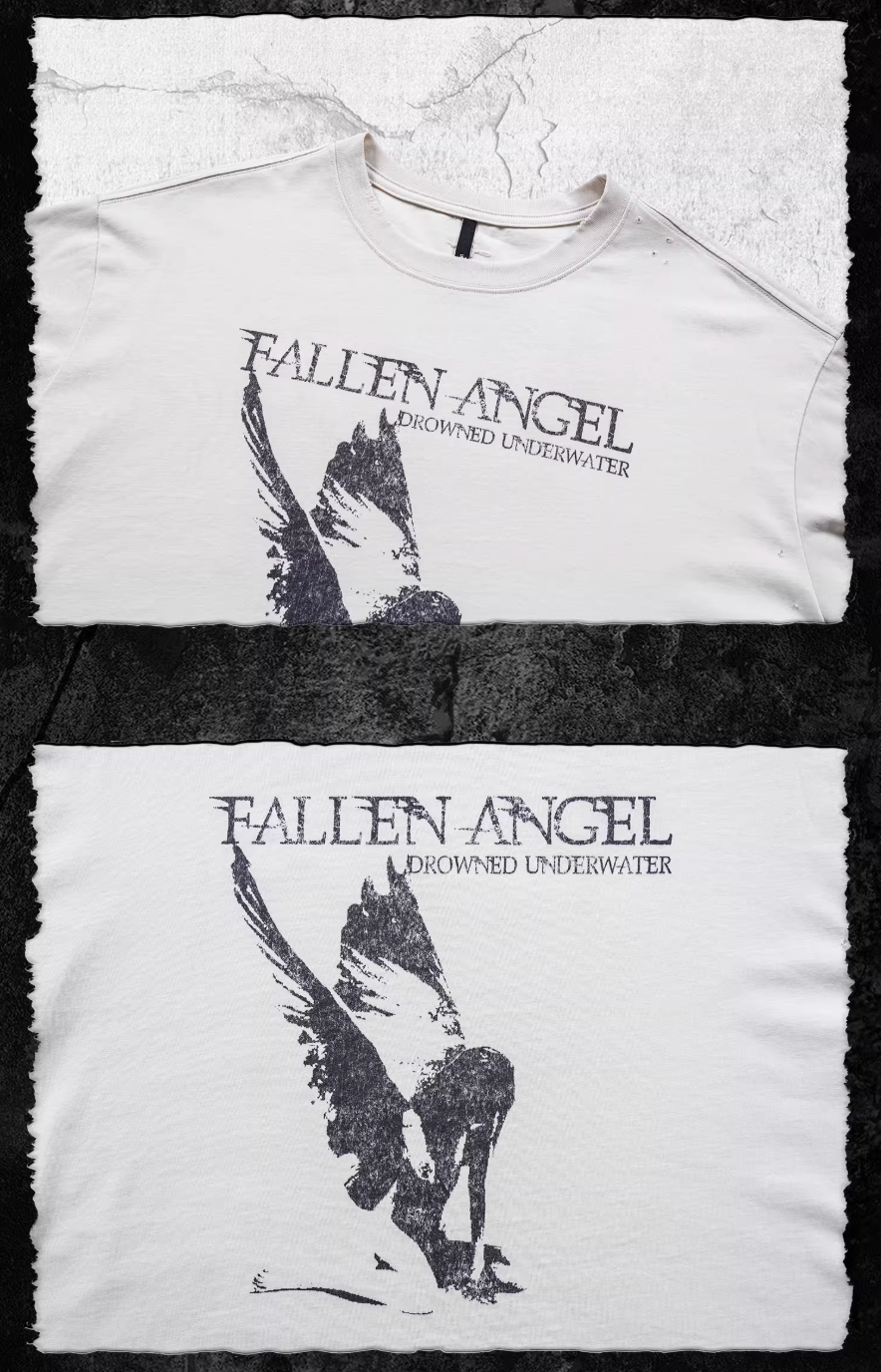 UNDERWATER Fallen Angel Print Distressed Tee | Face 3 Face