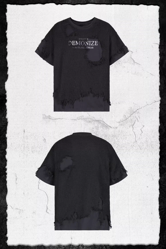 UNDERWATER Ruined Mesh Distressed Layered Tee | Face 3 Face