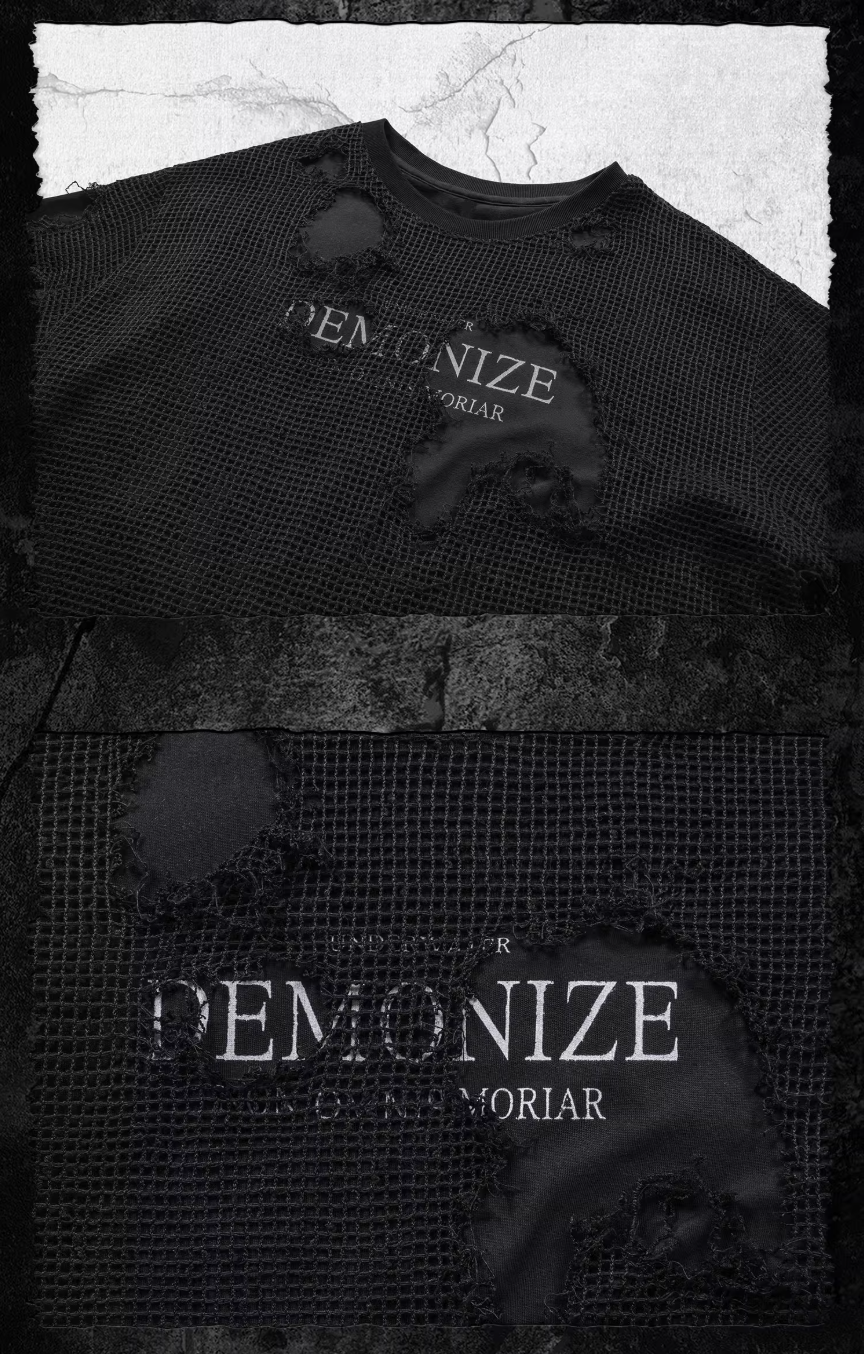 UNDERWATER Ruined Mesh Distressed Layered Tee | Face 3 Face