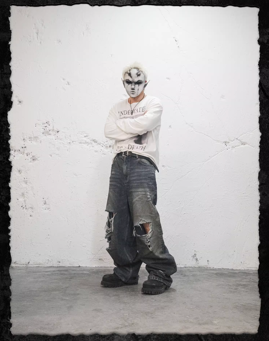 UNDERWATER Devils Kiss Vintage Print Long Sleeve Tee | Face 3 Face