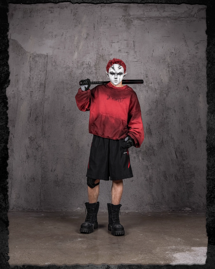 UNDERWATER Dirty Dye Aged Colorblock Nylon Shorts | Face 3 Face