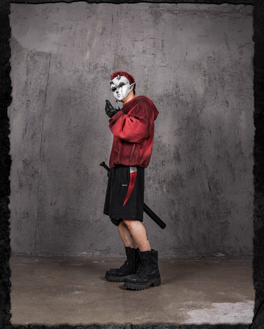 UNDERWATER Dirty Dye Aged Colorblock Nylon Shorts | Face 3 Face