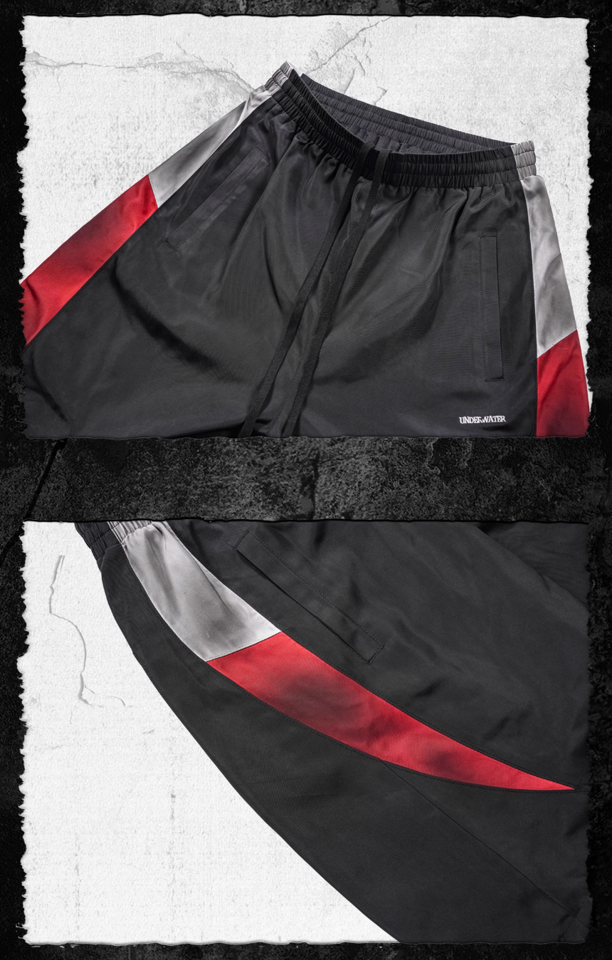 UNDERWATER Dirty Dye Aged Colorblock Nylon Shorts | Face 3 Face