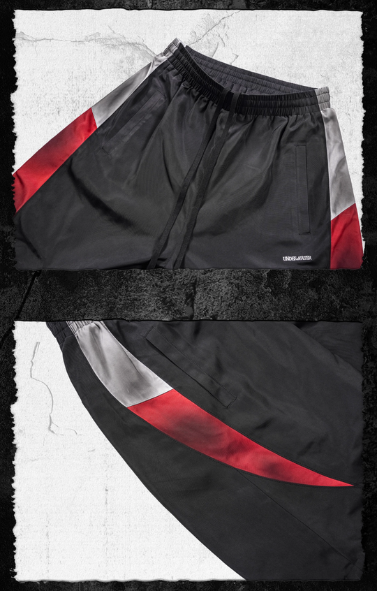 UNDERWATER Dirty Dye Aged Colorblock Nylon Shorts | Face 3 Face