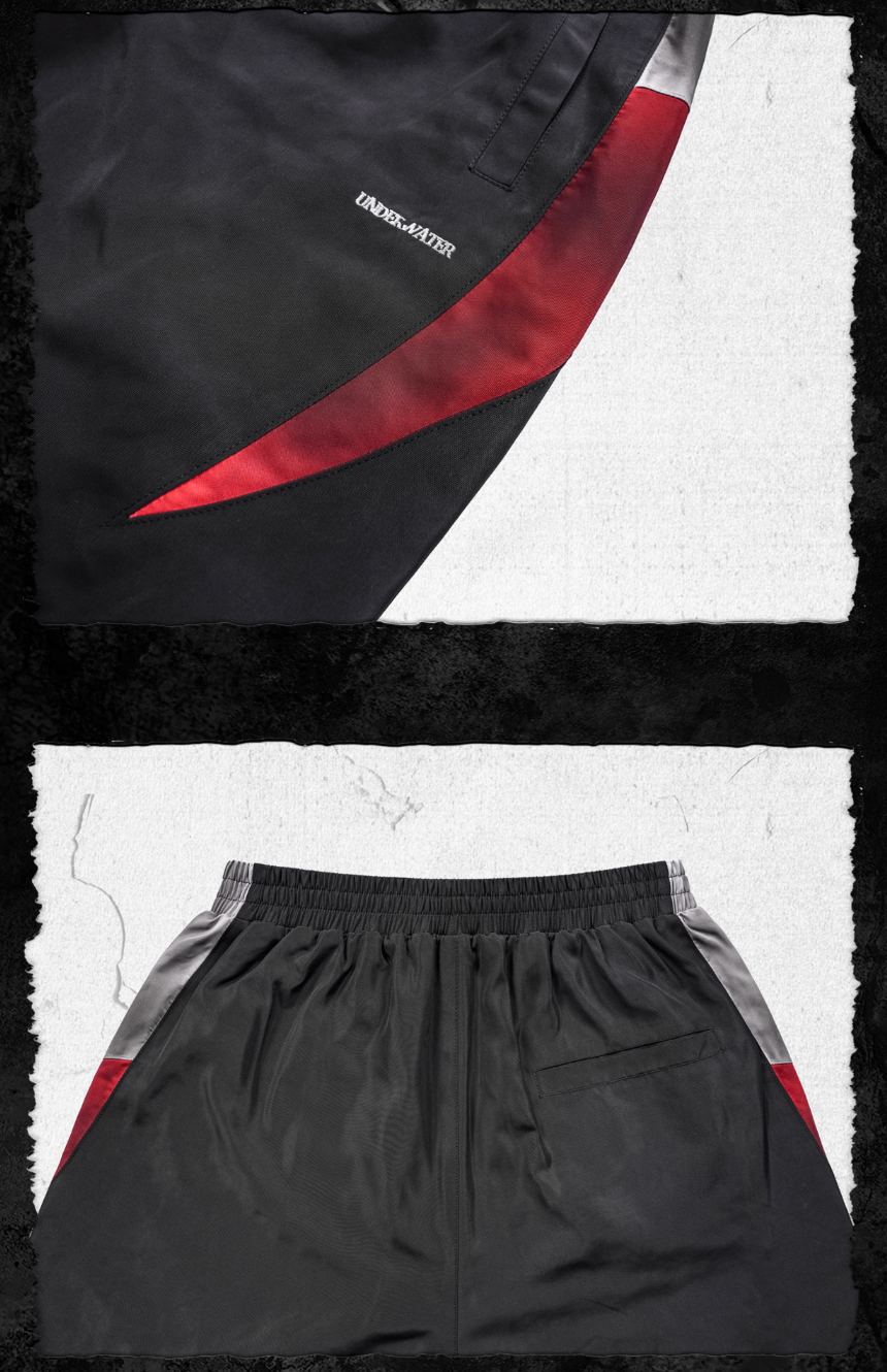 UNDERWATER Dirty Dye Aged Colorblock Nylon Shorts | Face 3 Face
