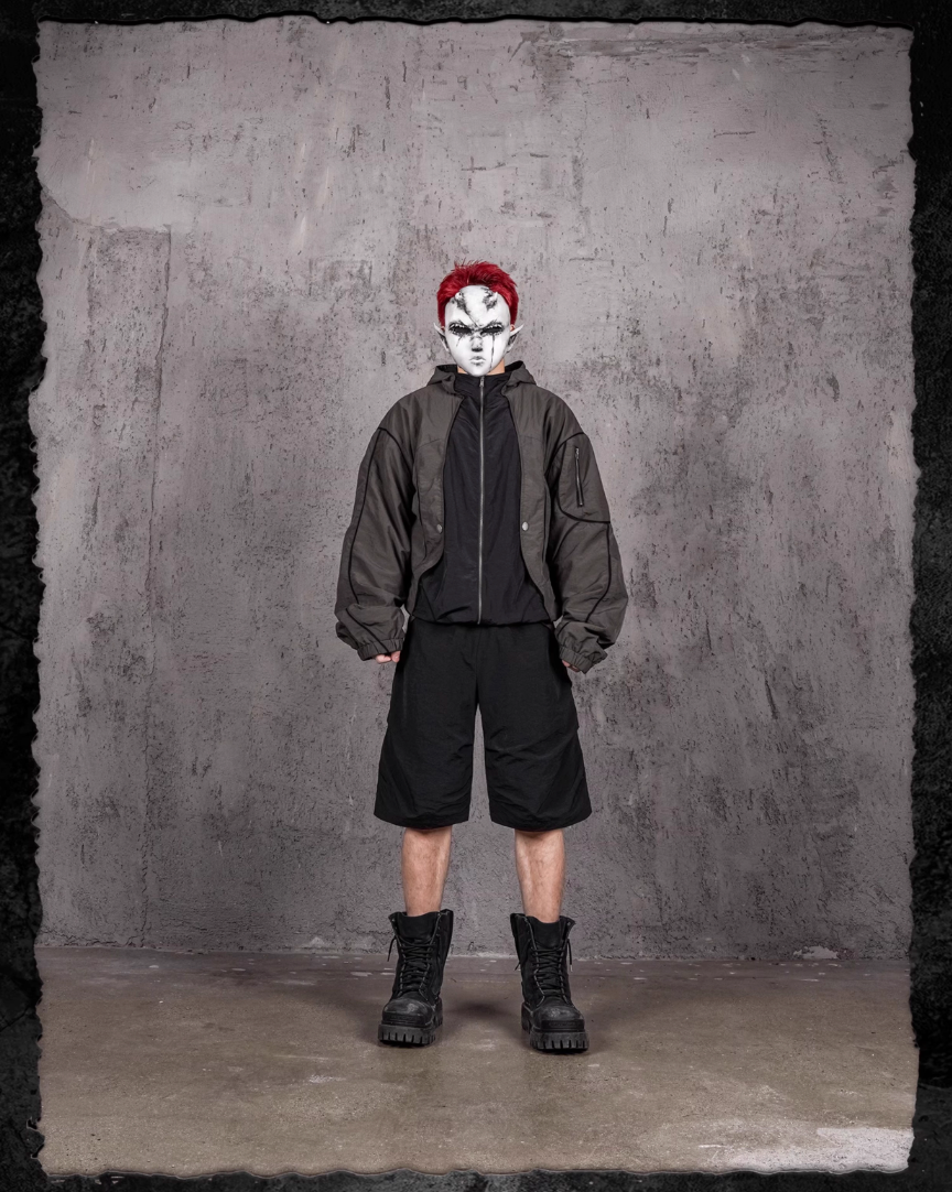 UNDERWATER Curved Mesh Patchwork Nylon Shorts | Face 3 Face