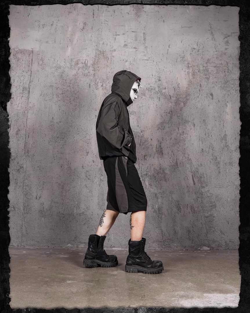 UNDERWATER Curved Mesh Patchwork Nylon Shorts | Face 3 Face