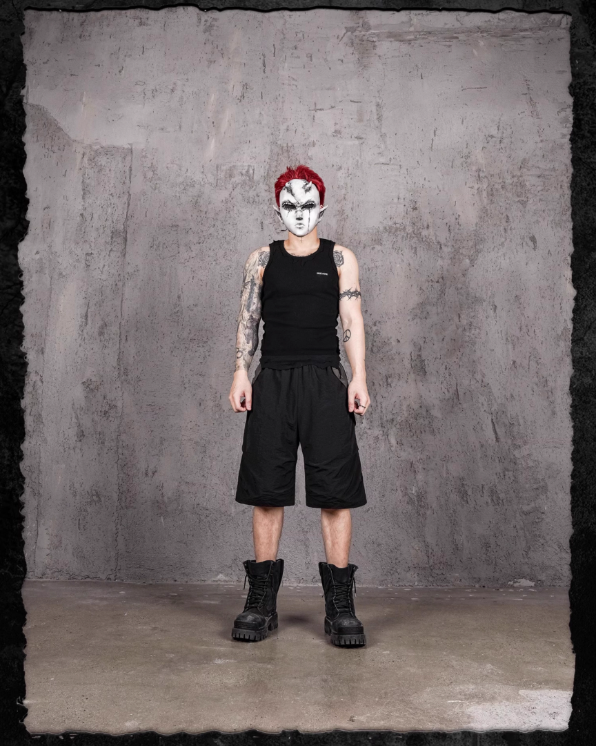 UNDERWATER Curved Mesh Patchwork Nylon Shorts | Face 3 Face