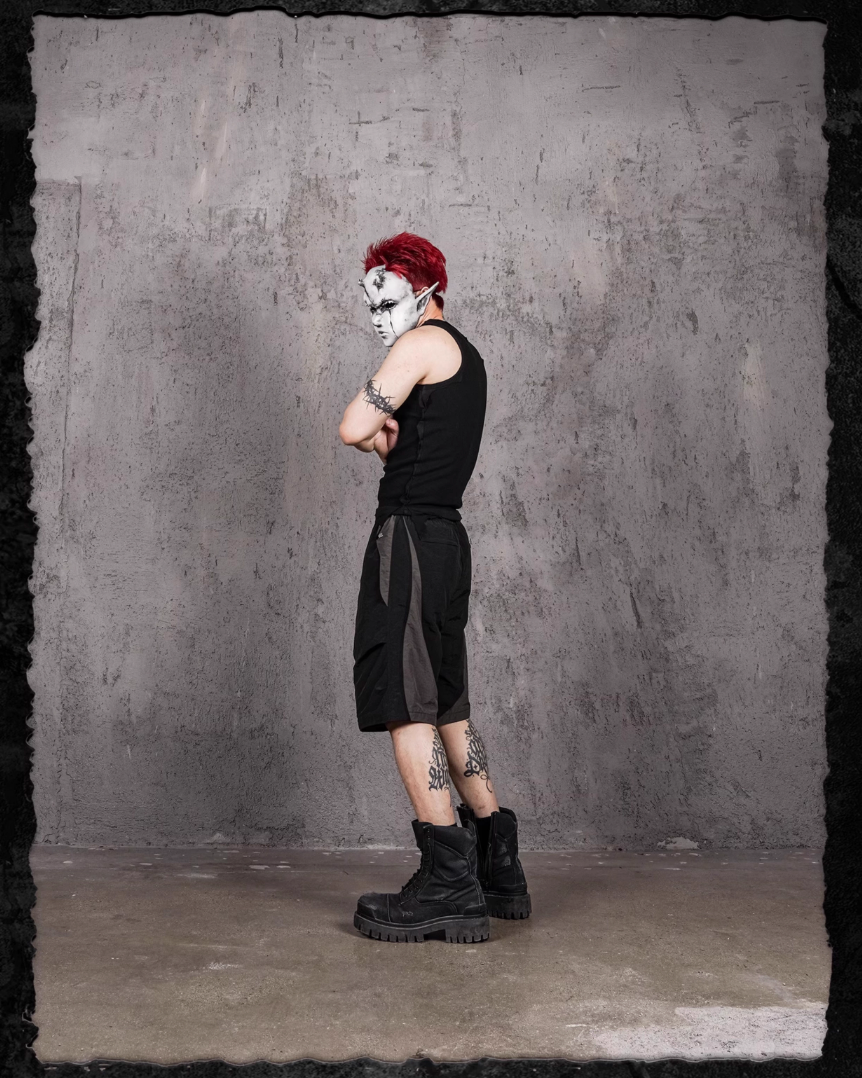 UNDERWATER Curved Mesh Patchwork Nylon Shorts | Face 3 Face