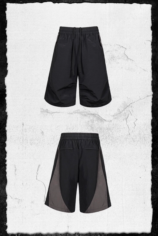 UNDERWATER Curved Mesh Patchwork Nylon Shorts | Face 3 Face