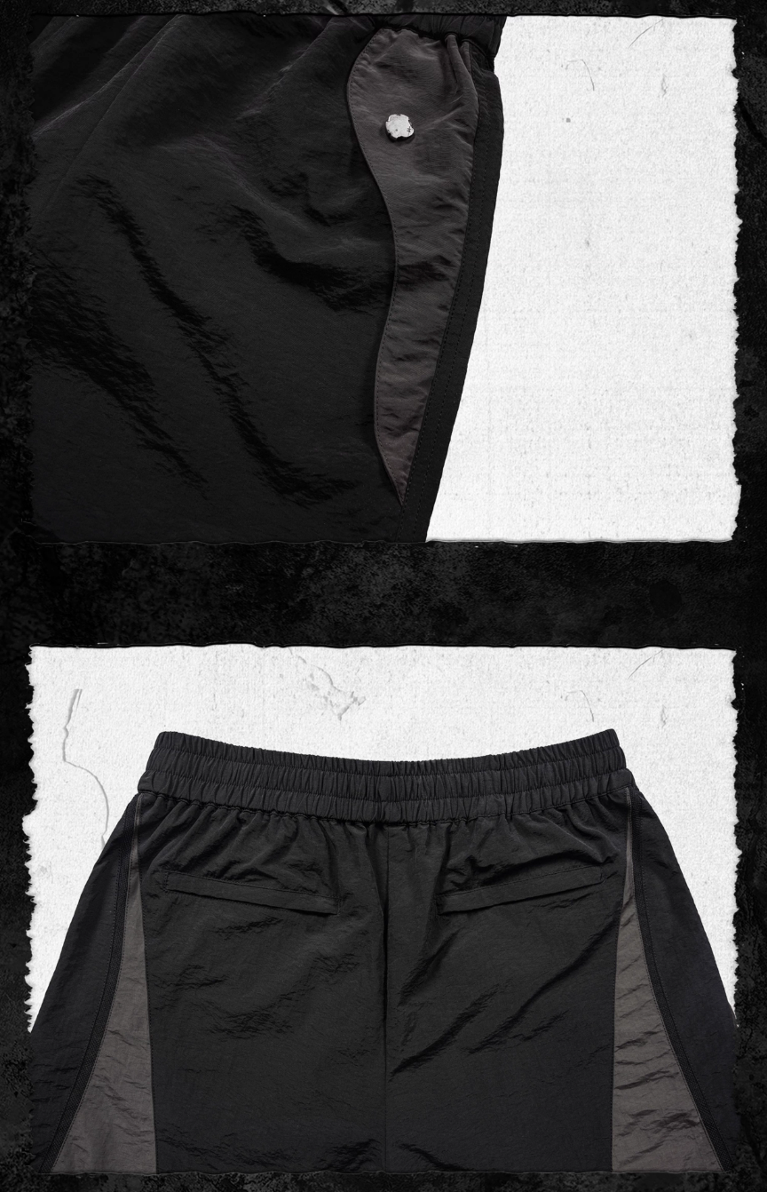 UNDERWATER Curved Mesh Patchwork Nylon Shorts | Face 3 Face