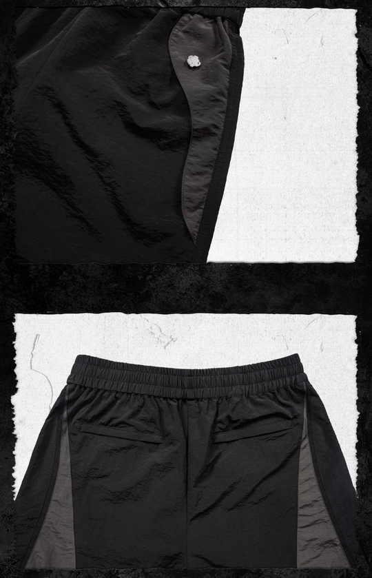 UNDERWATER Curved Mesh Patchwork Nylon Shorts | Face 3 Face