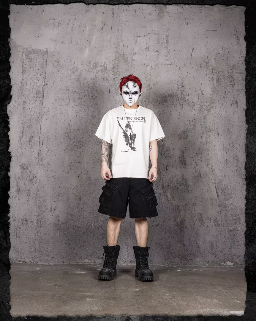 UNDERWATER Aged Multi Pocket Denim Shorts | Face 3 Face