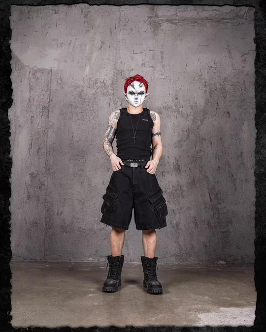 UNDERWATER Aged Multi Pocket Denim Shorts | Face 3 Face