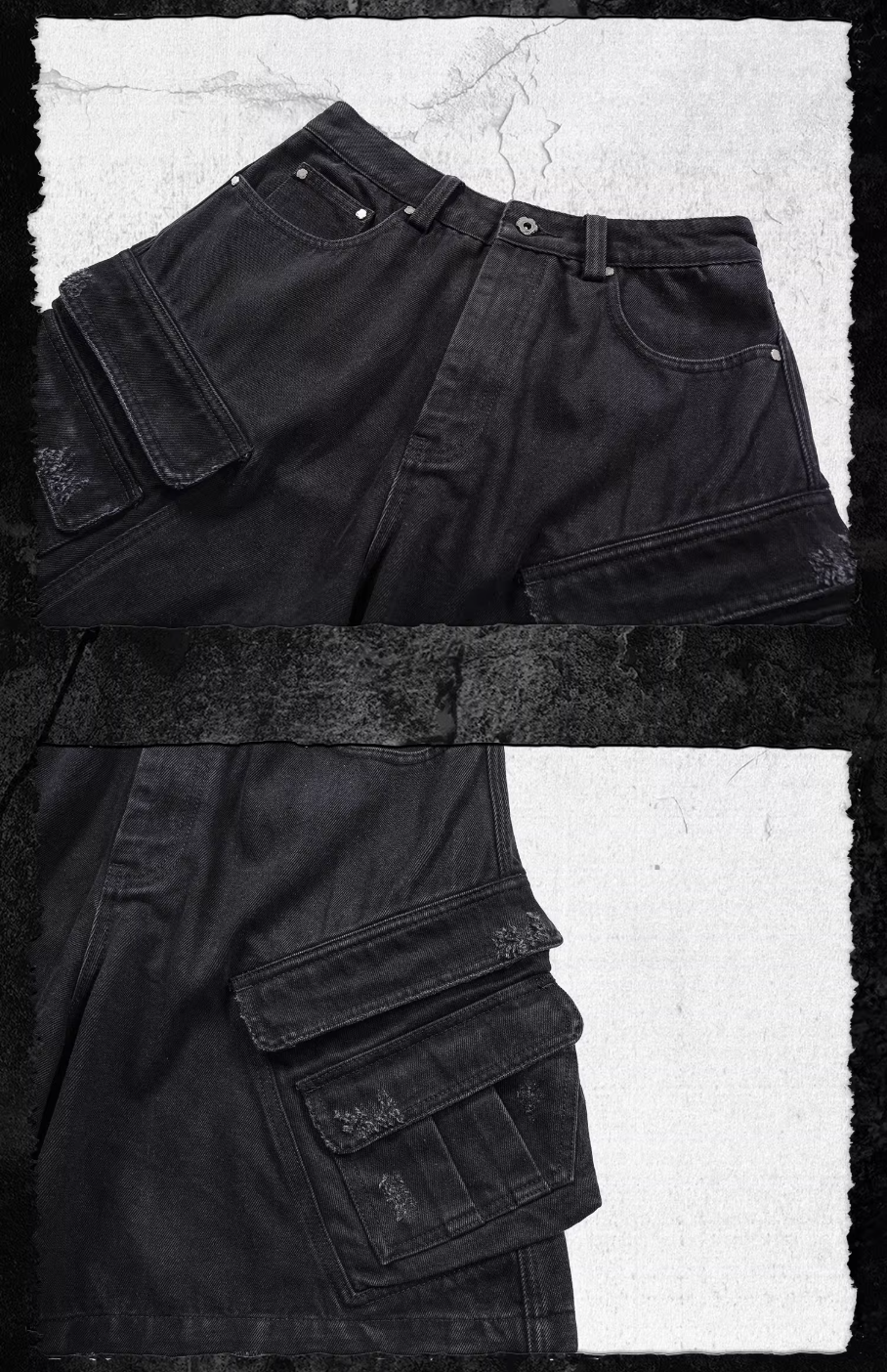 UNDERWATER Aged Multi Pocket Denim Shorts | Face 3 Face