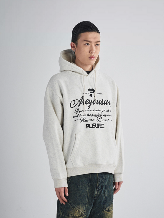 RUSURE Flower Gray Slogan Hoodie | Face 3 Face