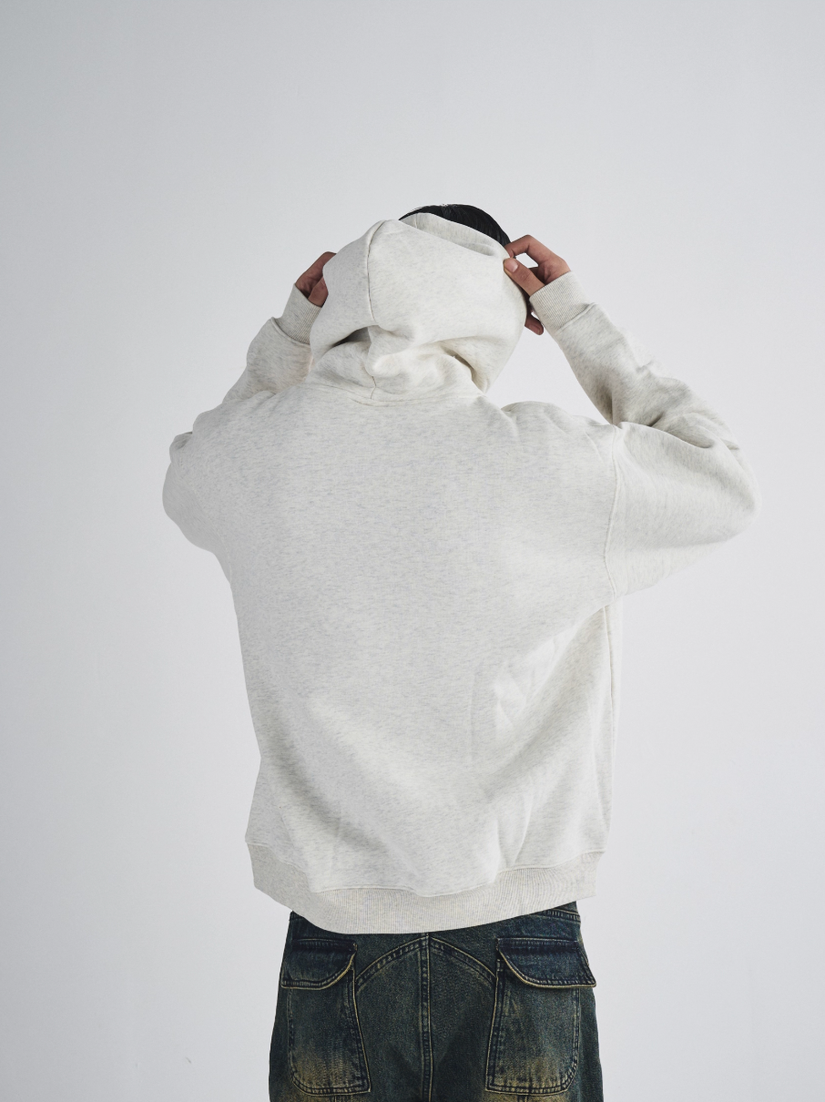 RUSURE Flower Gray Slogan Hoodie | Face 3 Face