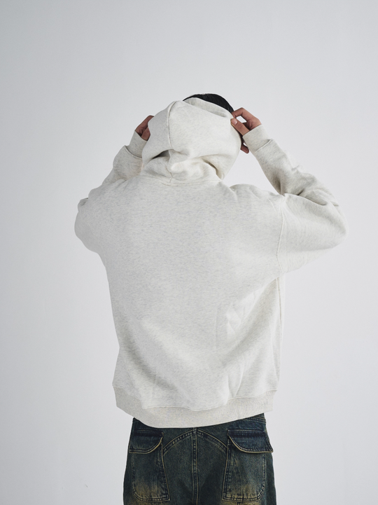 RUSURE Flower Gray Slogan Hoodie | Face 3 Face