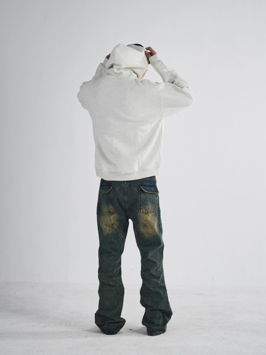 RUSURE Flower Gray Slogan Hoodie | Face 3 Face