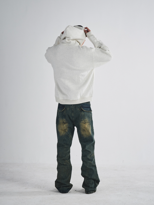 RUSURE Flower Gray Slogan Hoodie | Face 3 Face