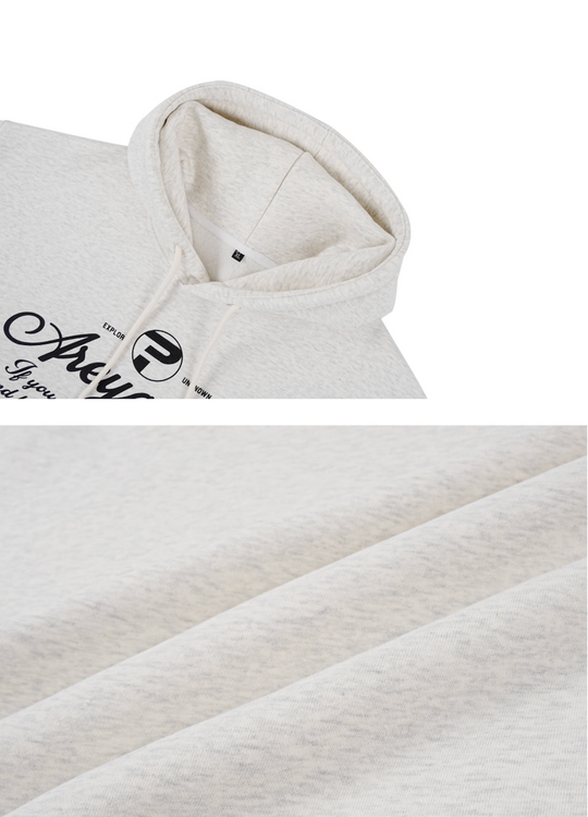 RUSURE Flower Gray Slogan Hoodie | Face 3 Face