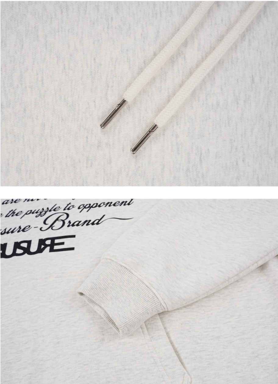 RUSURE Flower Gray Slogan Hoodie | Face 3 Face