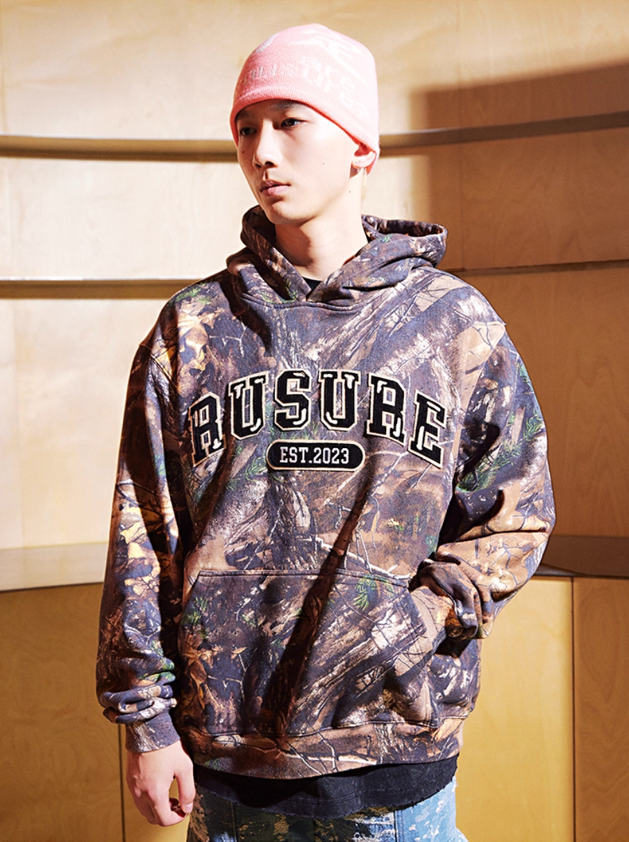 RUSURE Tree Camouflage Logo Patch Embroidered Hoodie | Face 3 Face