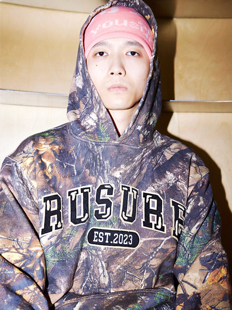 RUSURE Tree Camouflage Logo Patch Embroidered Hoodie | Face 3 Face