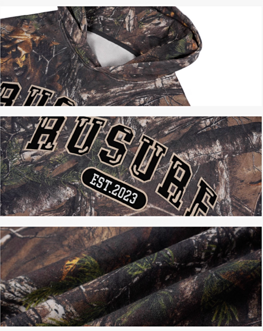 RUSURE Tree Camouflage Logo Patch Embroidered Hoodie | Face 3 Face