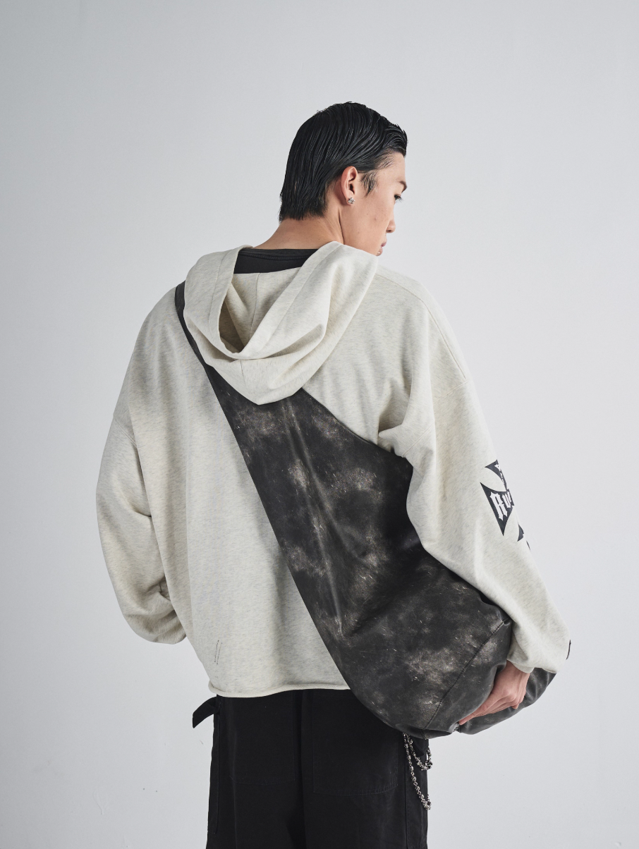 RUSURE V Neck Cross Logo Destruction Hoodie | Face 3 Face