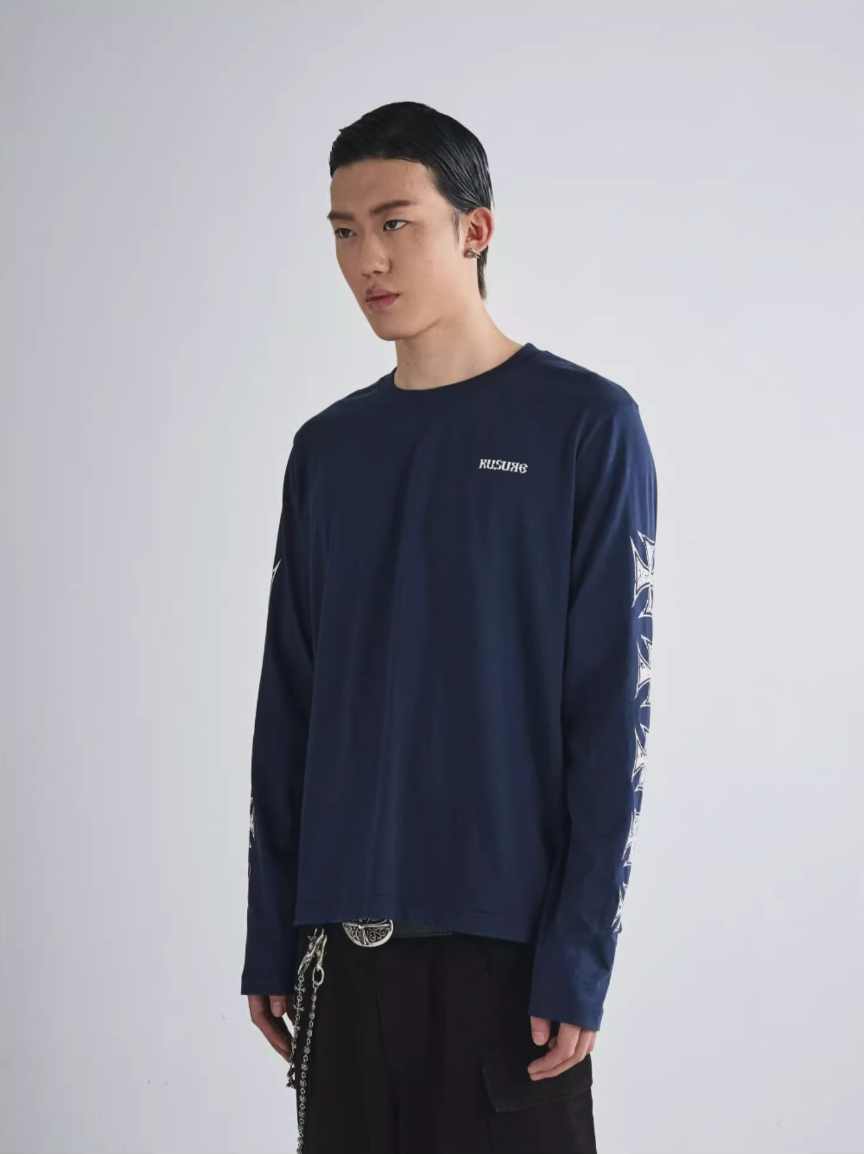 RUSURE Cross Logo Print Long Sleeve Tee | Face 3 Face