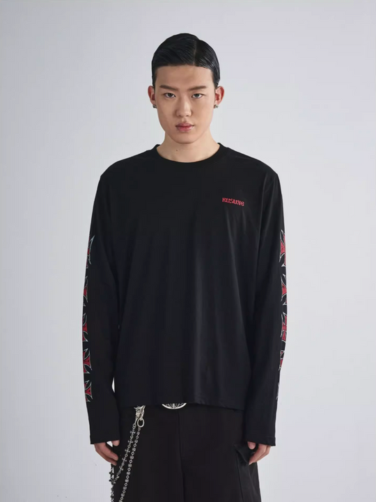 RUSURE Cross Logo Print Long Sleeve Tee | Face 3 Face