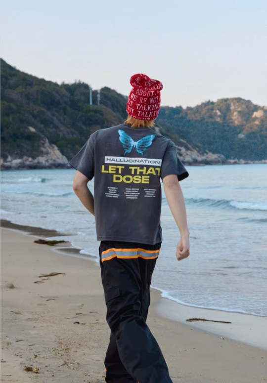 RUSURE Washed Butterfly Heart Print Tee | Face 3 Face