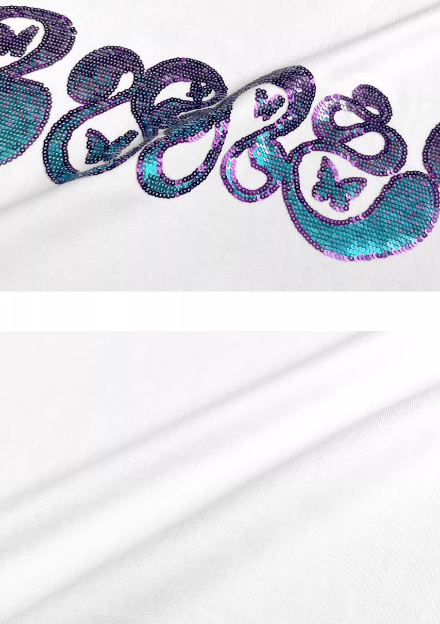 RUSURE Sequins Gradient Logo Tee | Face 3 Face