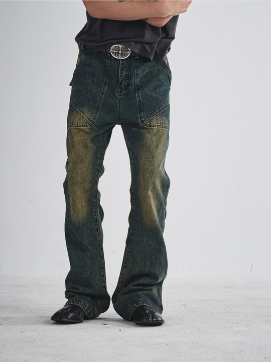 RUSURE Heavy Washed Flared Jeans | Face 3 Face