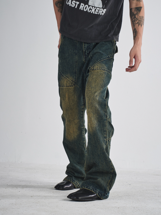 RUSURE Heavy Washed Flared Jeans | Face 3 Face